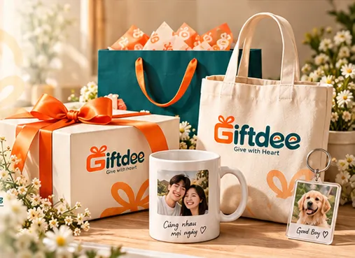 Giftdee personalised gift box, canvas bag, mug and keyring